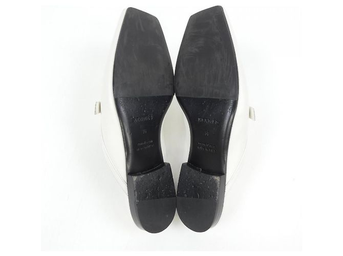Hermès Scarpe Hermes GROUPIE in vitello Bianco - vista 4