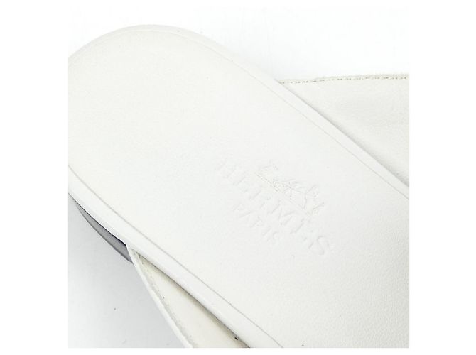 Hermès Scarpe Hermes GROUPIE in vitello Bianco - vista 6