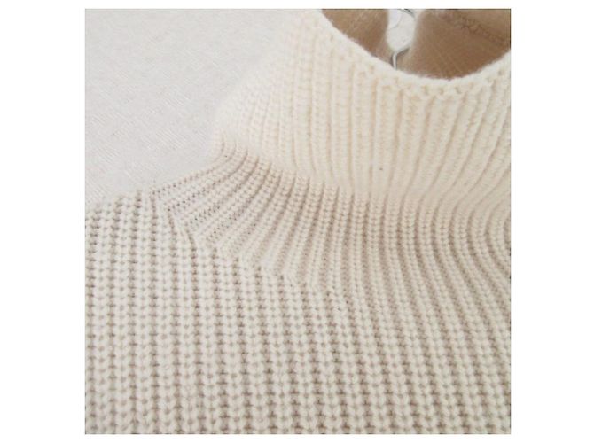 Autre Marque IENA Rollkragen Strickpullover Weiß Roh - Ansicht 3