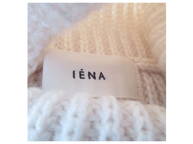 Autre Marque IENA Rollkragen Strickpullover Weiß Roh - Ansicht 6