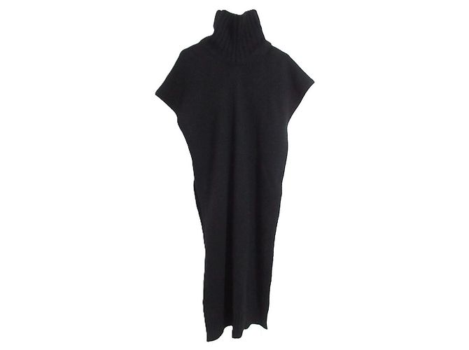Chaleco largo de punto de cuello alto en cashmere Jil Sander Negro - vista 2