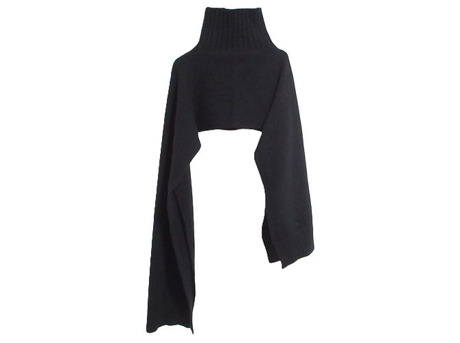Chaleco largo de punto de cuello alto en cashmere Jil Sander Negro - vista 3