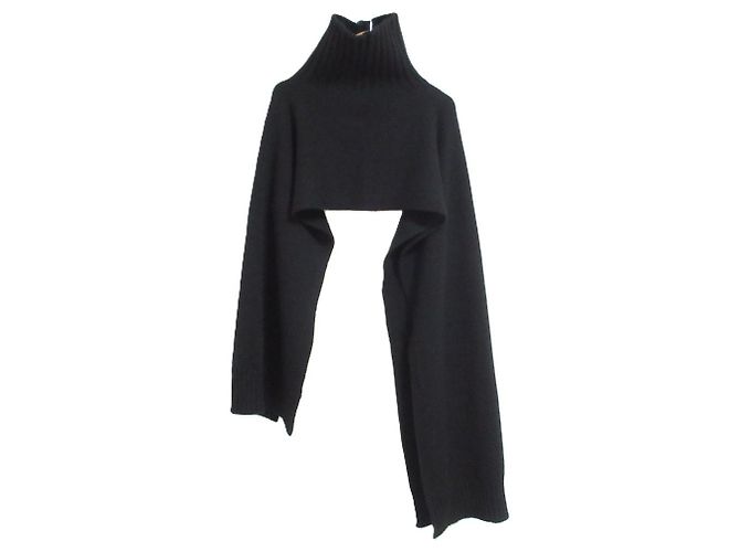 Chaleco largo de punto de cuello alto en cashmere Jil Sander Negro - vista 4