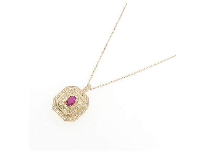 Autre Marque Collana Au750 Rubino e Diamanti D'oro - vista 2