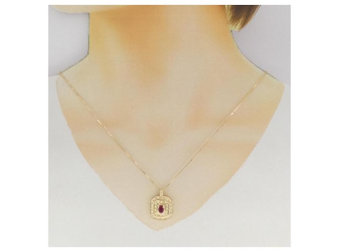 Autre Marque Collana Au750 Rubino e Diamanti D'oro - vista 6