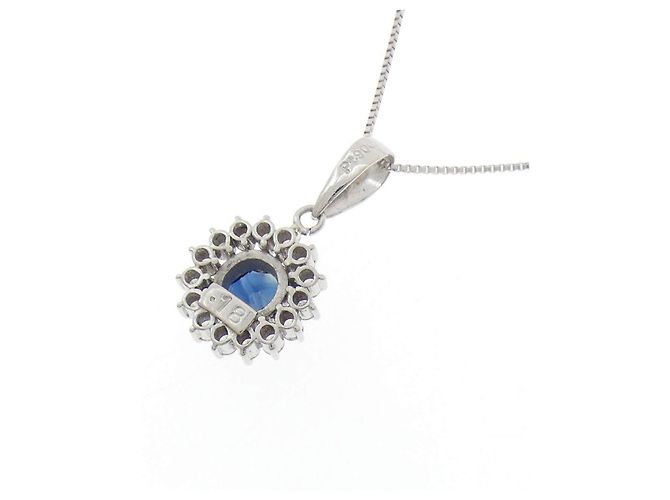 Autre Marque Collana in Pt900/Pt850 Zaffiro e Diamante Argento - vista 4