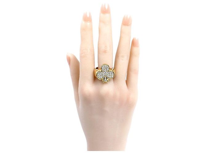 Autre Marque K10YG Clover Diamond Ring Golden - Ansicht 7