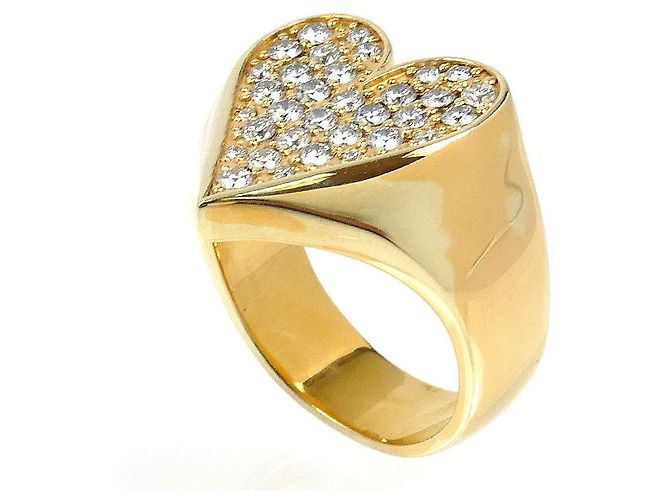 Autre Marque Anello in oro giallo K10 e diamanti D'oro - vista 2