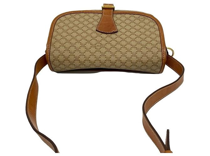 Céline Borsa a tracolla CELINE Macadam Blazon PVC Marrone Beige - vista 4