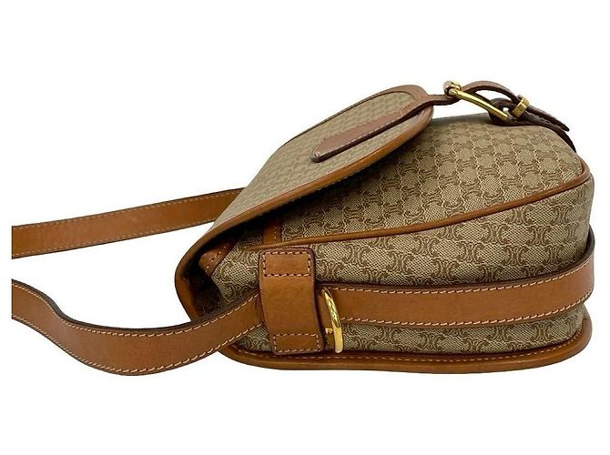 Céline Borsa a tracolla CELINE Macadam Blazon PVC Marrone Beige - vista 5