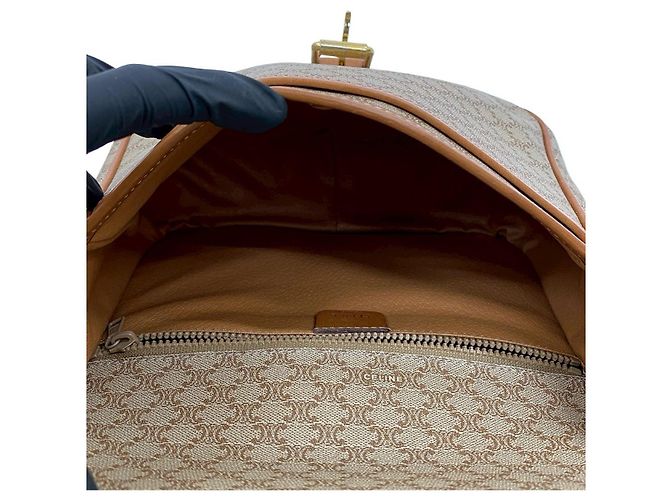 Céline Borsa a tracolla CELINE Macadam Blazon PVC Marrone Beige - vista 9