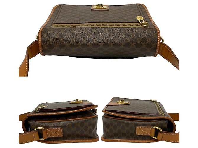 Céline Borsa a tracolla Celine Macadam Blazon Triomphe Pattern PVC Leather Marrone - vista 10