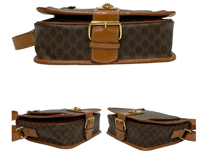 Céline Borsa a tracolla Celine Macadam Blazon Triomphe Pattern PVC Leather Marrone - vista 12