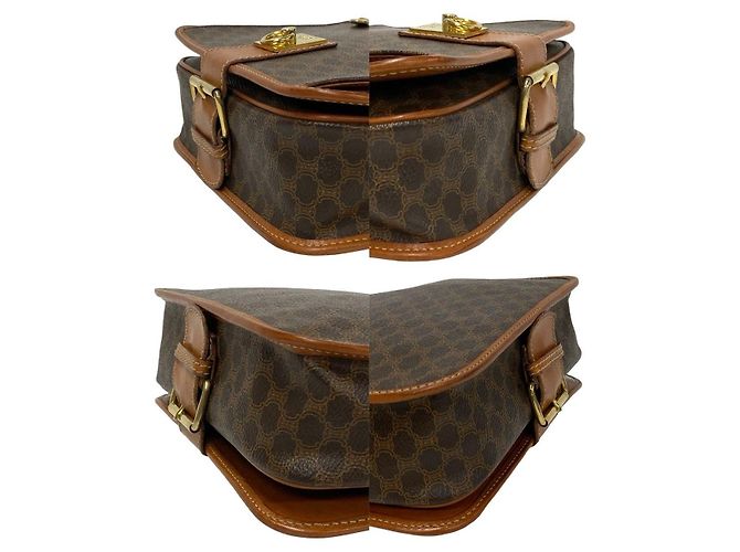 Céline Borsa a tracolla Celine Macadam Blazon Triomphe Pattern PVC Leather Marrone - vista 14