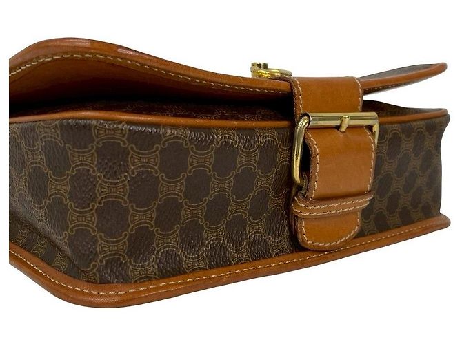 Céline Borsa a tracolla Celine Macadam Blazon Triomphe Pattern PVC Leather Marrone - vista 15