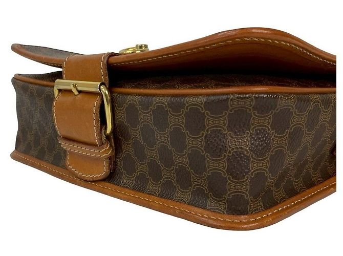 Céline Borsa a tracolla Celine Macadam Blazon Triomphe Pattern PVC Leather Marrone - vista 17