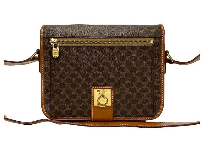 Céline Borsa a tracolla Celine Macadam Blazon Triomphe Pattern PVC Leather Marrone - vista 2