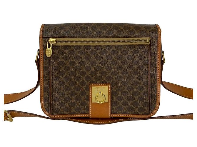 Céline Borsa a tracolla Celine Macadam Blazon Triomphe Pattern PVC Leather Marrone - vista 3