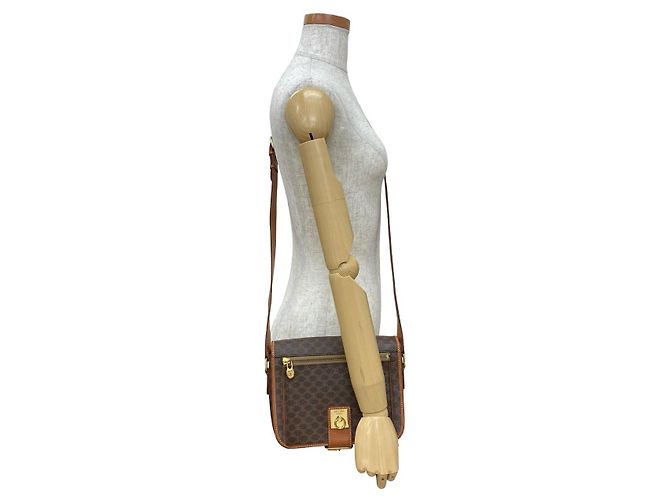 Céline Borsa a tracolla Celine Macadam Blazon Triomphe Pattern PVC Leather Marrone - vista 4