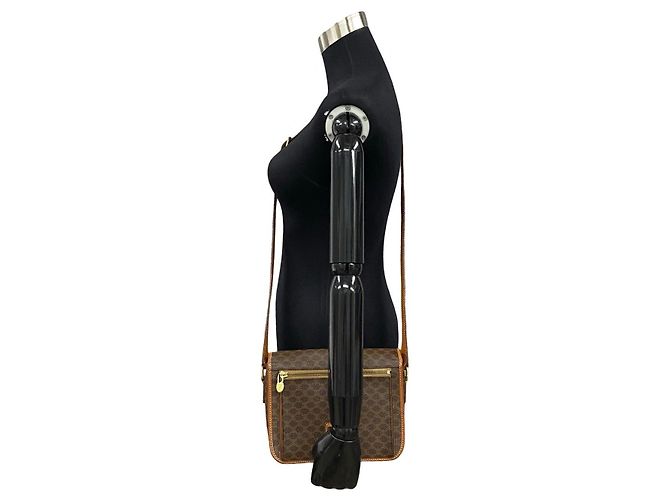 Céline Borsa a tracolla Celine Macadam Blazon Triomphe Pattern PVC Leather Marrone - vista 5