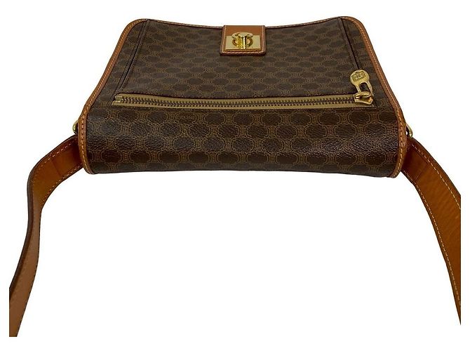 Céline Borsa a tracolla Celine Macadam Blazon Triomphe Pattern PVC Leather Marrone - vista 9