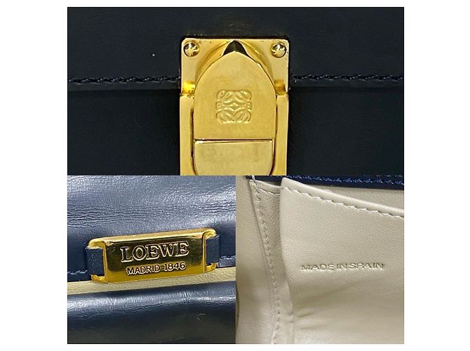 Borsa in pelle di vitello Loewe Anagram Blu Blu navy - vista 6