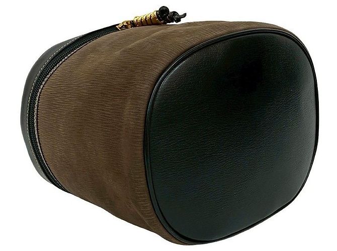 Borsa 2way Loewe Velazquez in pelle scamosciata Marrone Nero D'oro - vista 14
