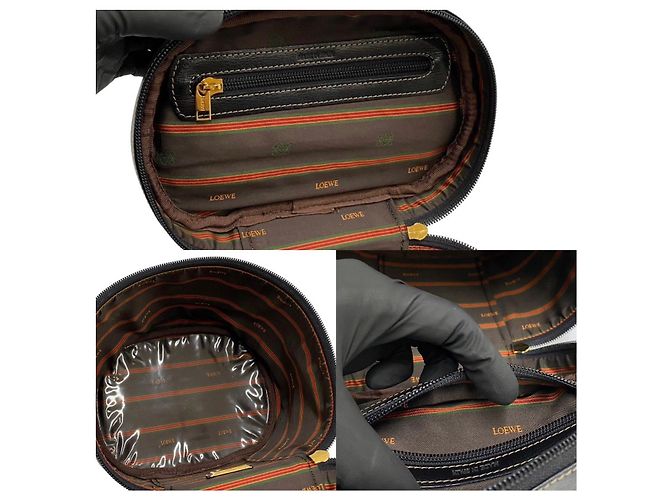 Borsa 2way Loewe Velazquez in pelle scamosciata Marrone Nero D'oro - vista 16
