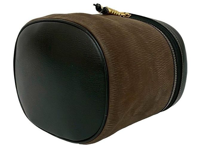 Borsa 2way Loewe Velazquez in pelle scamosciata Marrone Nero D'oro - vista 17