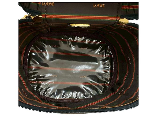 Borsa 2way Loewe Velazquez in pelle scamosciata Marrone Nero D'oro - vista 18