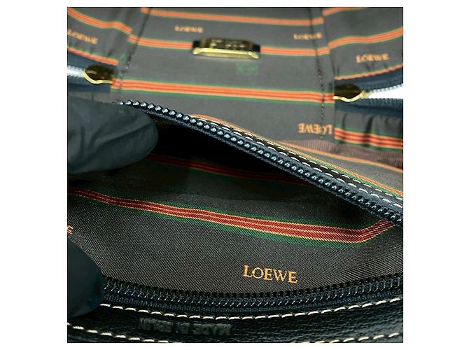 Borsa 2way Loewe Velazquez in pelle scamosciata Marrone Nero D'oro - vista 20