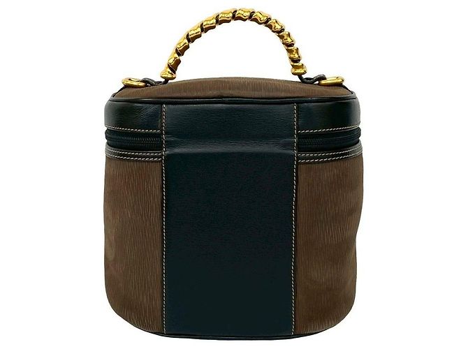 Borsa 2way Loewe Velazquez in pelle scamosciata Marrone Nero D'oro - vista 7