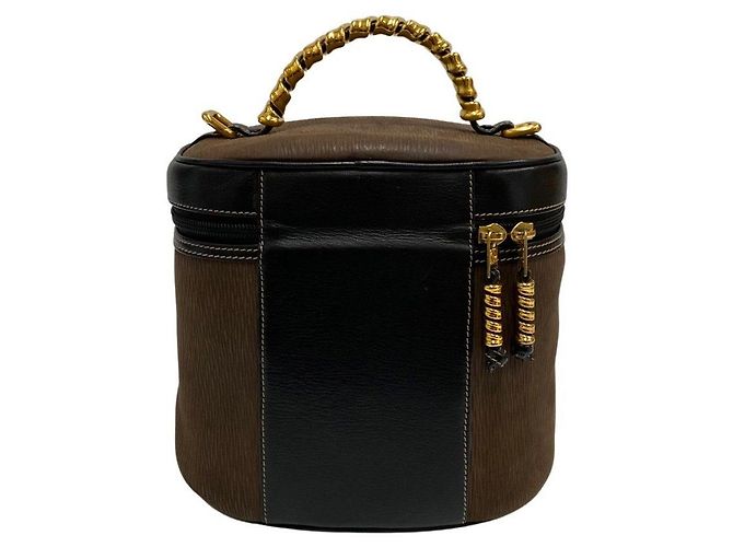 Borsa 2way Loewe Velazquez in pelle scamosciata Marrone Nero D'oro - vista 8
