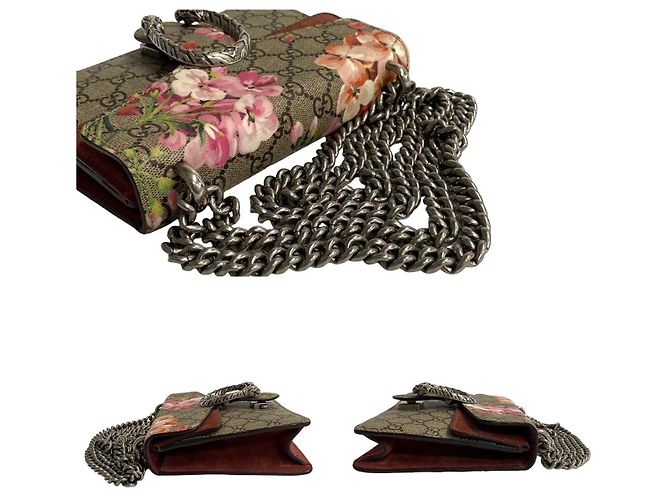 Borsa a tracolla 2way Gucci Dionysus GG Supreme Flora in pelle Marrone - vista 12
