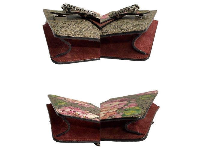 Borsa a tracolla 2way Gucci Dionysus GG Supreme Flora in pelle Marrone - vista 16