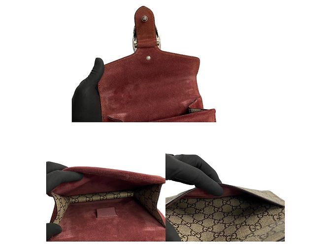 Borsa a tracolla 2way Gucci Dionysus GG Supreme Flora in pelle Marrone - vista 18