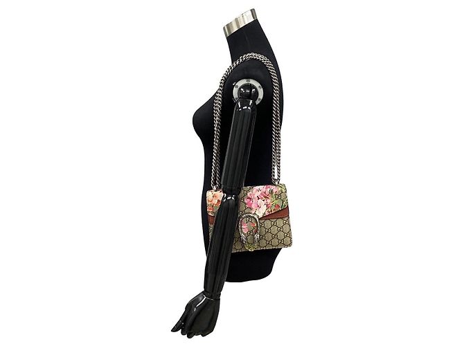 Borsa a tracolla 2way Gucci Dionysus GG Supreme Flora in pelle Marrone - vista 3