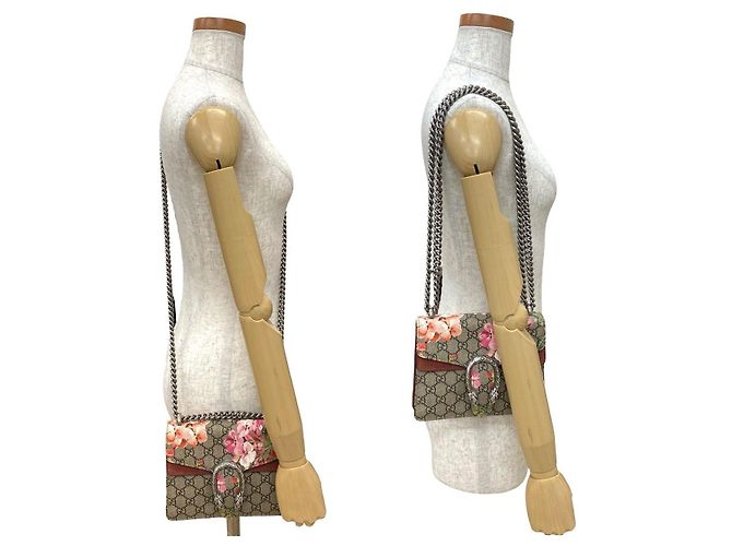 Borsa a tracolla 2way Gucci Dionysus GG Supreme Flora in pelle Marrone - vista 4