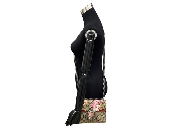 Borsa a tracolla 2way Gucci Dionysus GG Supreme Flora in pelle Marrone - vista 5