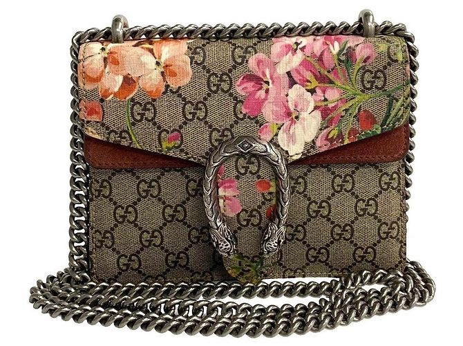 Borsa a tracolla 2way Gucci Dionysus GG Supreme Flora in pelle Marrone - vista 6