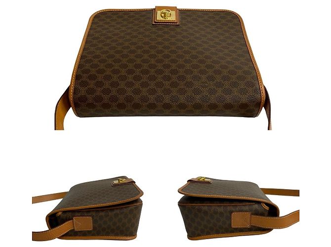 Céline Borsa a tracolla in pelle CELINE Macadam Blazon Trionphe Marrone - vista 10