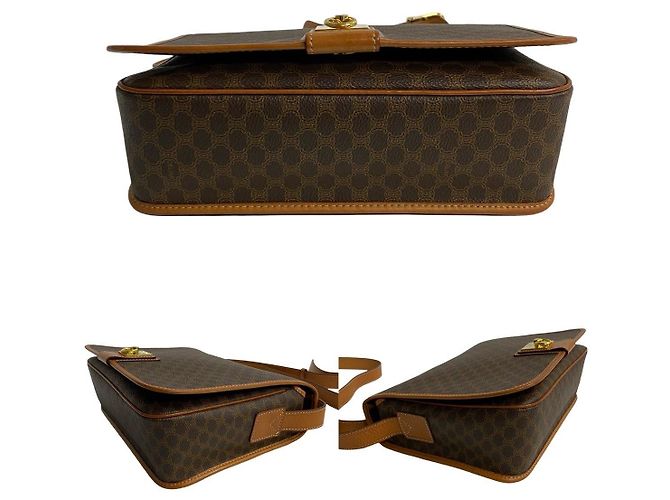 Céline Borsa a tracolla in pelle CELINE Macadam Blazon Trionphe Marrone - vista 12