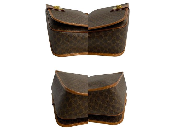 Céline Borsa a tracolla in pelle CELINE Macadam Blazon Trionphe Marrone - vista 14