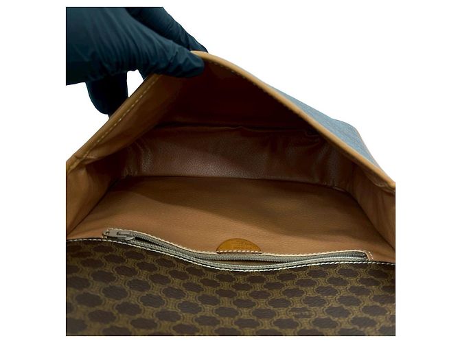 Céline Borsa a tracolla in pelle CELINE Macadam Blazon Trionphe Marrone - vista 18