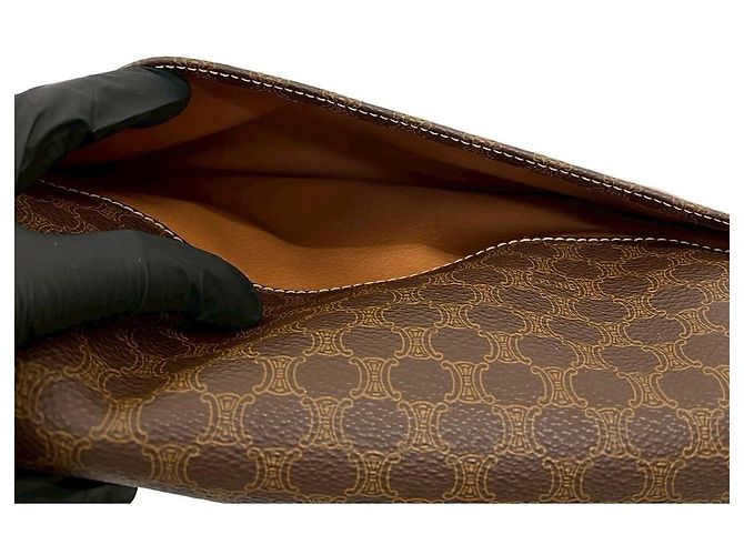 Céline Borsa a tracolla in pelle CELINE Macadam Blazon Trionphe Marrone - vista 19