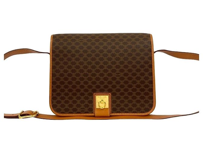 Céline Borsa a tracolla in pelle CELINE Macadam Blazon Trionphe Marrone - vista 3