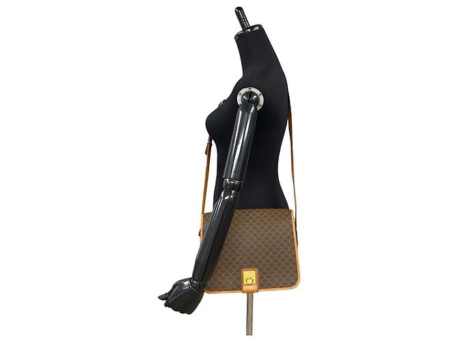 Céline Borsa a tracolla in pelle CELINE Macadam Blazon Trionphe Marrone - vista 5