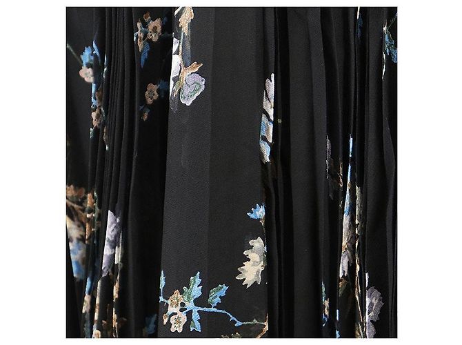 Céline Falda plisada de seda CELINE Negro Multicolor - vista 11