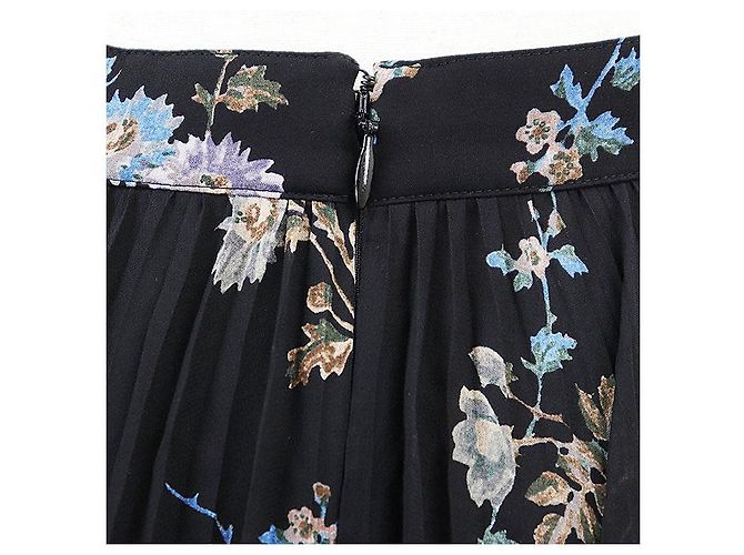 Céline Falda plisada de seda CELINE Negro Multicolor - vista 12