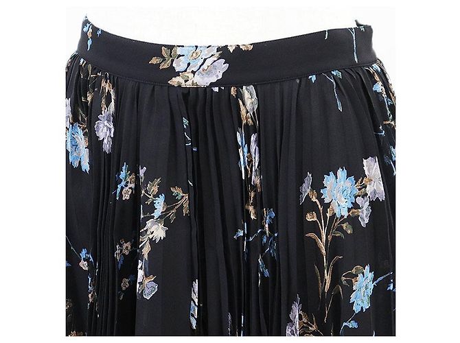 Céline Falda plisada de seda CELINE Negro Multicolor - vista 2